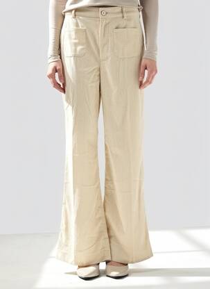 Pantalon flare stretch taille normale beige COMPAÑIA FANTASTICA femme