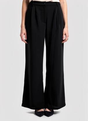 Pantalon large fermeture zippée sous rabat boutonné taille normale noir COMPAÑIA FANTASTICA femme