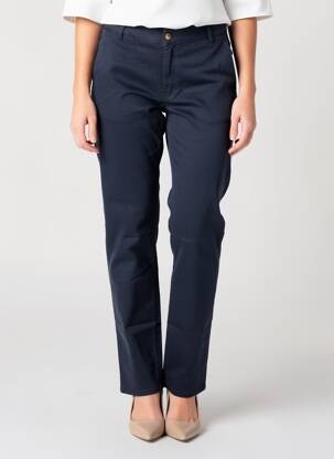 Pantalon chino fermeture zippée sous rabat boutonné taille normale bleu COUTURIST femme