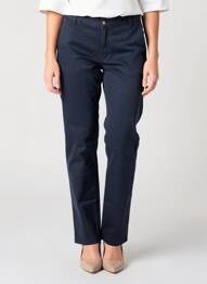 Pantalon chino fermeture zippée sous rabat boutonné taille normale bleu COUTURIST femme