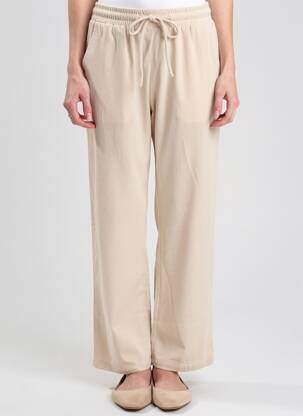 Pantalon droit stretch taille normale beige EMILIE.K femme