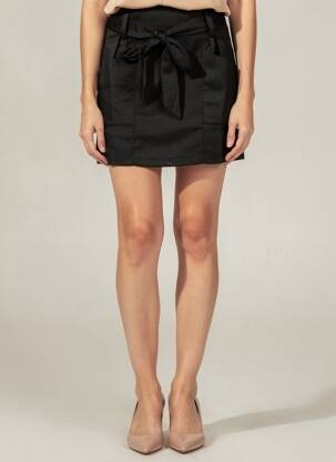 Jupe courte taille à pinces noir CHATTAWAK femme