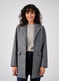 Manteau long coupe droite sans capuche gris LA PETITE NÎMOISE femme
