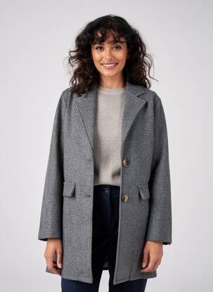 Manteau long coupe droite sans capuche gris LA PETITE NÎMOISE femme