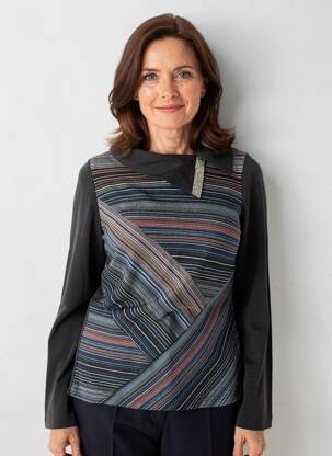 Pull coupe droite manches longues noir S.QUISE femme