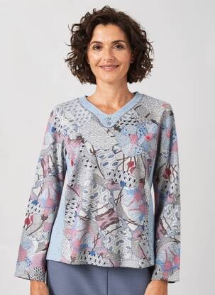 Pull coupe droite manches longues gris KALISSON femme