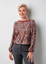 T-shirt imprimé fantaisie manches longues marron ATLANTA femme