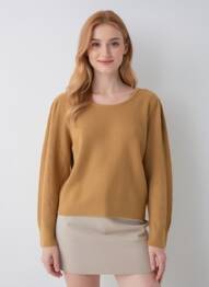 Pull stretch manches longues marron LEE COOPER femme
