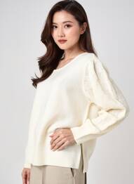 Pull stretch manches longues beige LEE COOPER femme