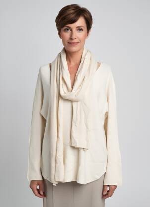 Pull tunique stretch manches longues beige ATLANTA femme