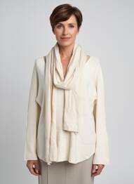 Pull tunique stretch manches longues beige ATLANTA femme
