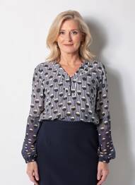 Blouse manches longues manches longues noir IMPULSION femme