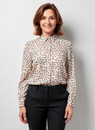 Chemisier coupe droite manches longues beige MERI & ESCA femme