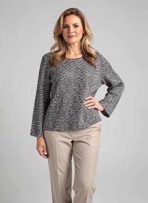 Pull coupe cintrée manches longues gris IMPULSION femme