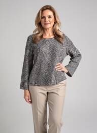 Pull coupe cintrée manches longues gris IMPULSION femme