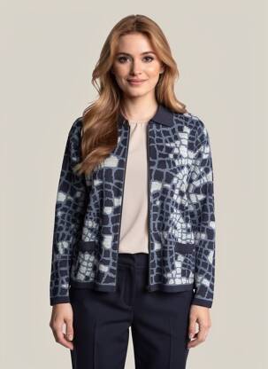 Gilet manches longues stretch bleu OMC femme