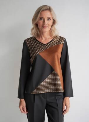 Top stretch manches longues noir IMPULSION femme
