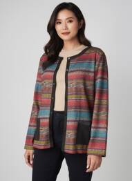 Veste casual col rond noir S.QUISE femme