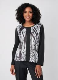 Pull coupe cintrée manches longues noir OMC femme