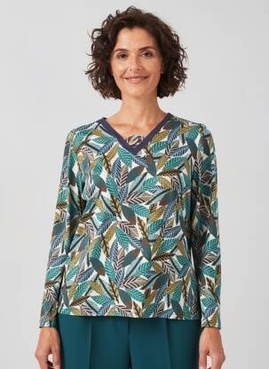 T-shirt manches longues manches longues bleu IMPULSION femme