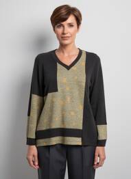 Pull col v manches longues noir MERI & ESCA femme
