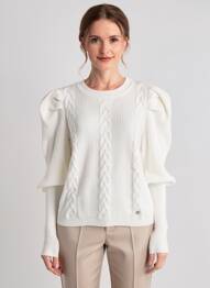 Pull stretch manches longues blanc LOU LOU BY NALO femme