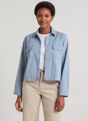 Veste casual coupe droite bleu LOLA ESPELETA femme