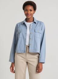 Veste casual coupe droite bleu LOLA ESPELETA femme
