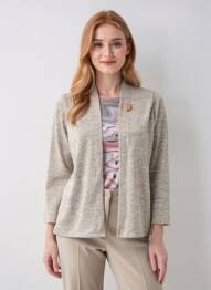 Top stretch manches 3/4 beige OMC femme
