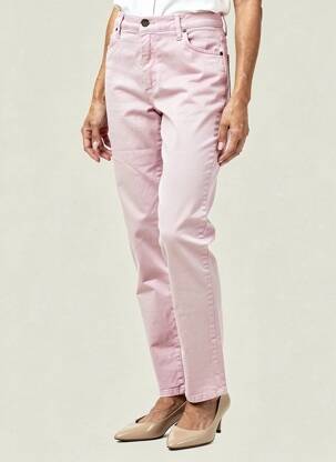 Pantalon droit stretch taille normale rose LCDN femme