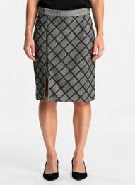 Jupe mi-longue taille à pinces gris IMPULSION femme