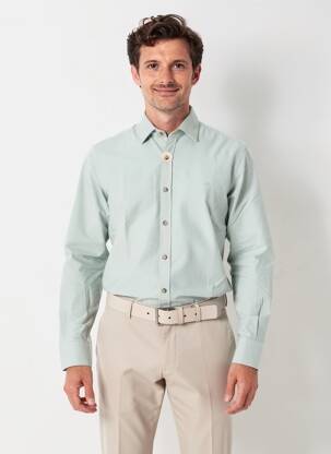 Chemise manches longues coupe cintrée vert CARLOS CORDOBA homme