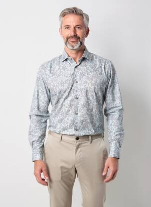 Chemise manches longues coupe cintrée gris CARLOS CORDOBA homme