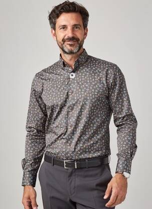 Chemise manches longues imprimé fantaisie vert CARLOS CORDOBA homme