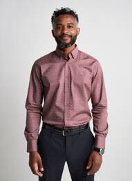Chemise manches longues coupe cintrée rouge CARLOS CORDOBA homme
