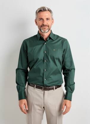 Chemise manches longues coupe cintrée vert CARLOS CORDOBA homme