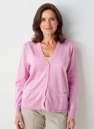 Gilet manches longues stretch rose ELLEMME femme
