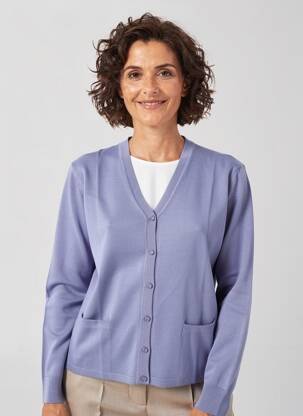 Gilet manches longues stretch bleu ELLEMME femme