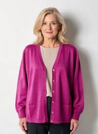 Gilet manches longues stretch rose ELLEMME femme