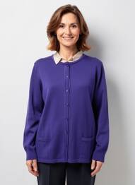 Gilet manches longues stretch violet ELLEMME femme