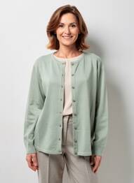 Gilet manches longues stretch vert ELLEMME femme