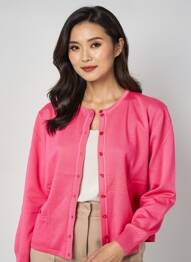 Gilet manches longues stretch rose ELLEMME femme