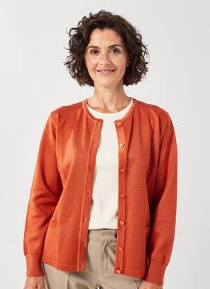 Gilet manches longues stretch orange ELLEMME femme