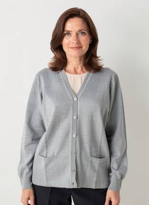 Gilet manches longues stretch gris ELLEMME femme