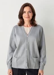 Gilet manches longues stretch gris ELLEMME femme