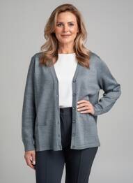 Gilet manches longues stretch gris ELLEMME femme