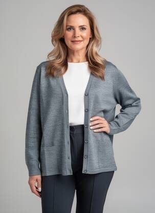 Gilet manches longues stretch gris ELLEMME femme