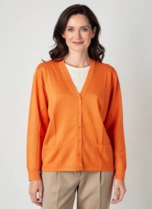 Gilet manches longues stretch orange ELLEMME femme
