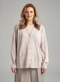 Gilet manches longues stretch beige ELLEMME femme