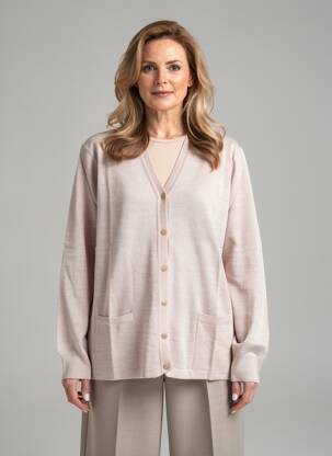 Gilet manches longues stretch beige ELLEMME femme